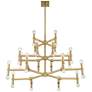 Possini Euro Marya 41 1/2" Wide Modern Satin Brass 3-Tier Chandelier