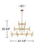 Possini Euro Marya 41 1/2" Wide Modern Satin Brass 3-Tier Chandelier