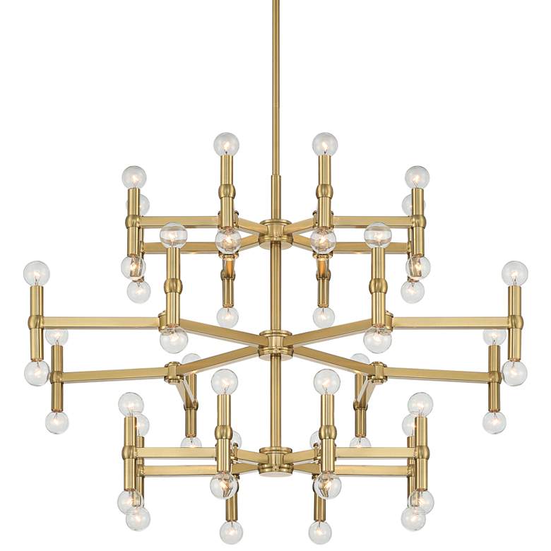 Image 2 Possini Euro Marya 41 1/2" Wide Modern Satin Brass 48-Light Chandelier