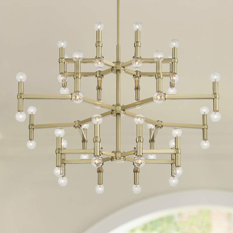 Image 1 Possini Euro Marya 41 1/2" Wide Modern Satin Brass 48-Light Chandelier