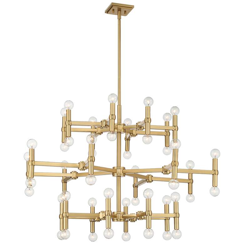Image 7 Possini Euro Marya 41 1/2" Wide Modern Satin Brass 48-Light Chandelier more views