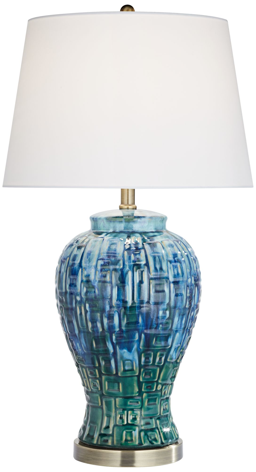 Image 2 Possini Euro Matsu 27" Blue-Green Teal Temple Jar Ceramic Table Lamp