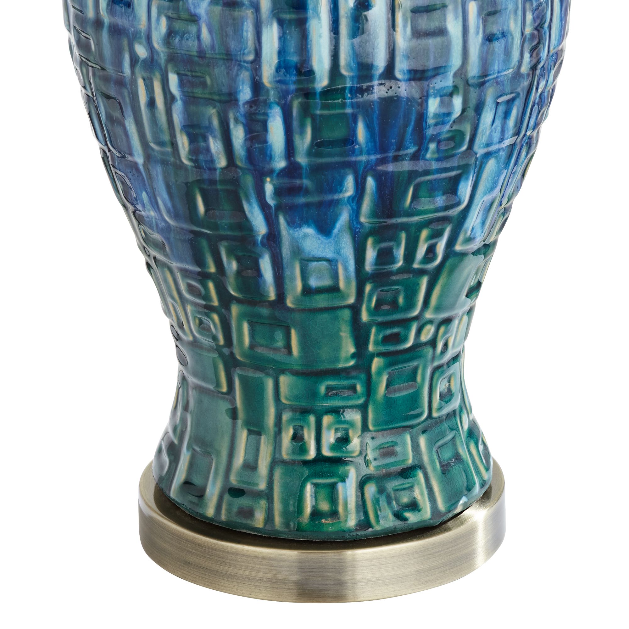 Image 6 Possini Euro Matsu 27" Teal Temple Jar Ceramic Table Lamp Set of 2 more views
