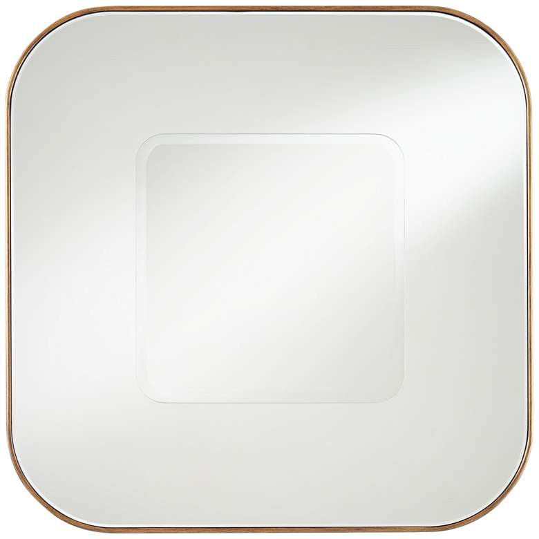 Image 2 Possini Euro Matte Brushed Gold 32" Square with Center Wall Mirror