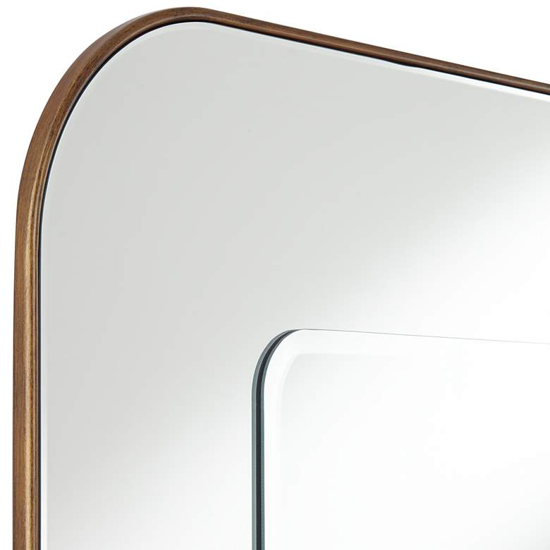 Image 3 Possini Euro Matte Brushed Gold 32 inch Square with Center Wall Mirror more views