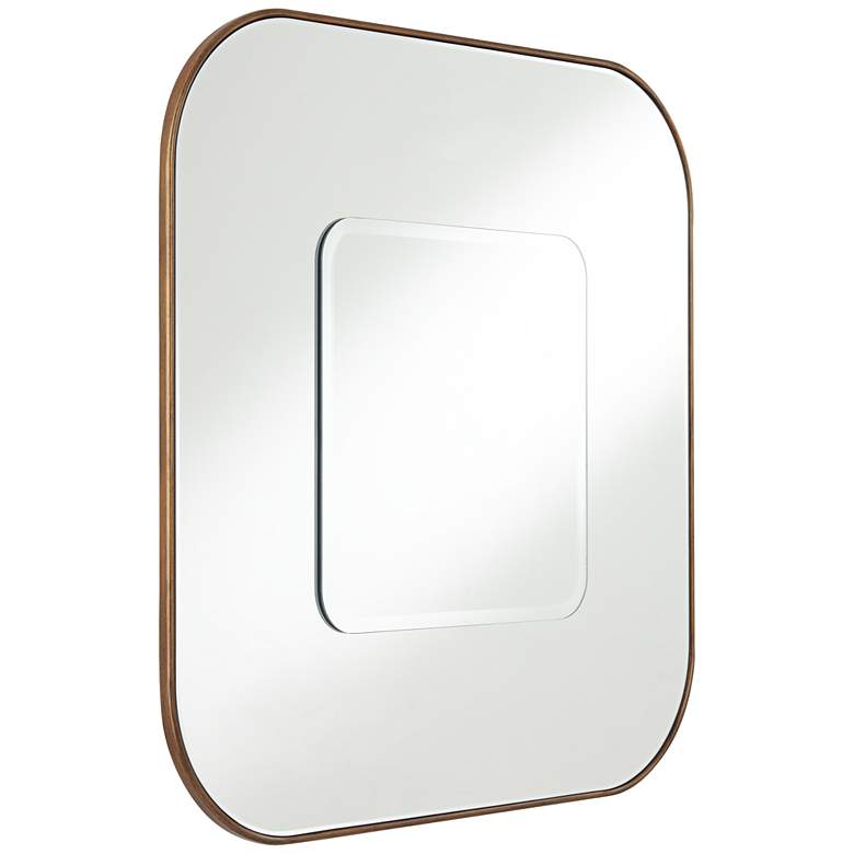 Image 5 Possini Euro Matte Brushed Gold 32" Square with Center Wall Mirror more views