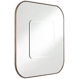 Image5 of Possini Euro Matte Brushed Gold 32" Square with Center Wall Mirror more views