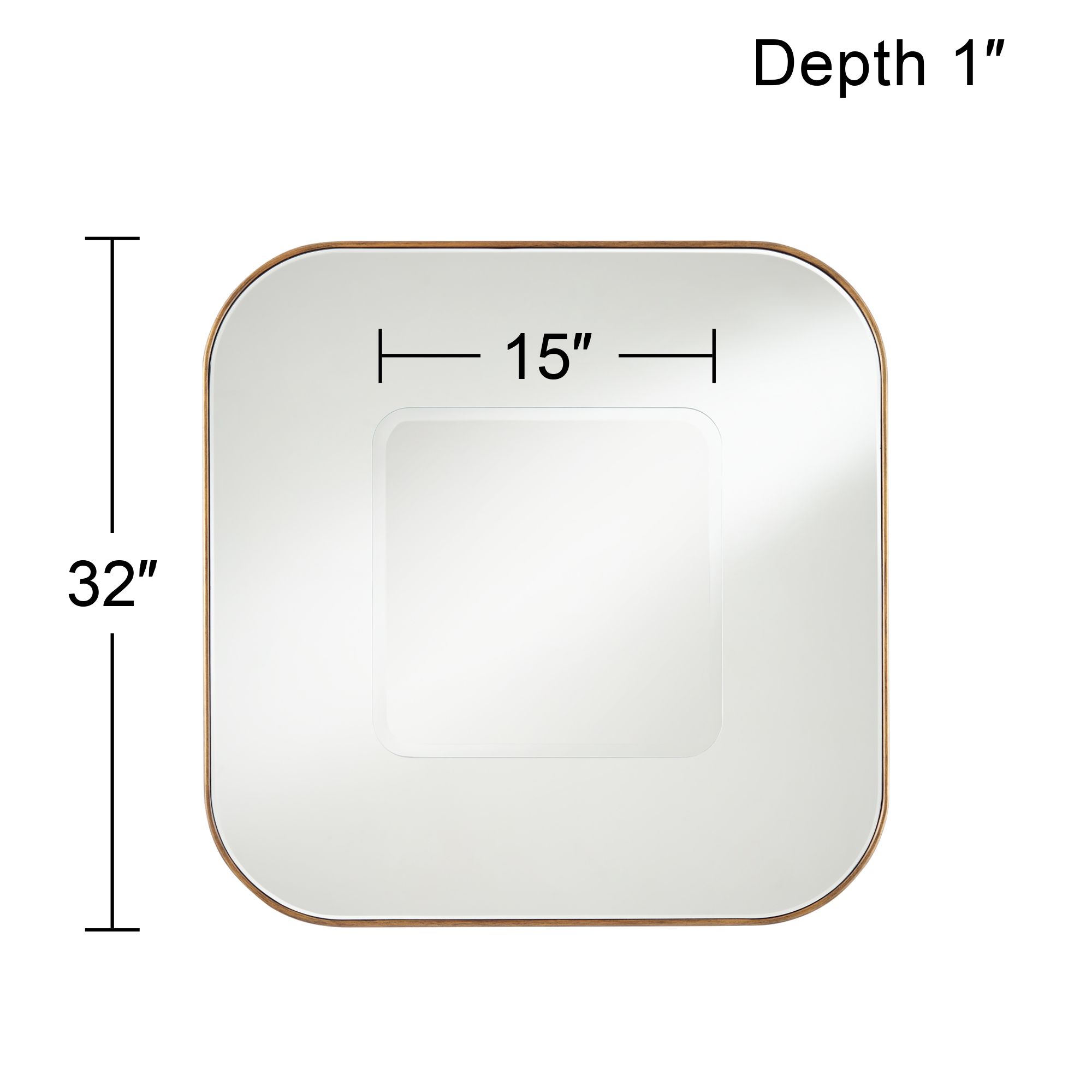 Possini Euro Matte Brushed Gold 32" Square with Center Wall Mirror