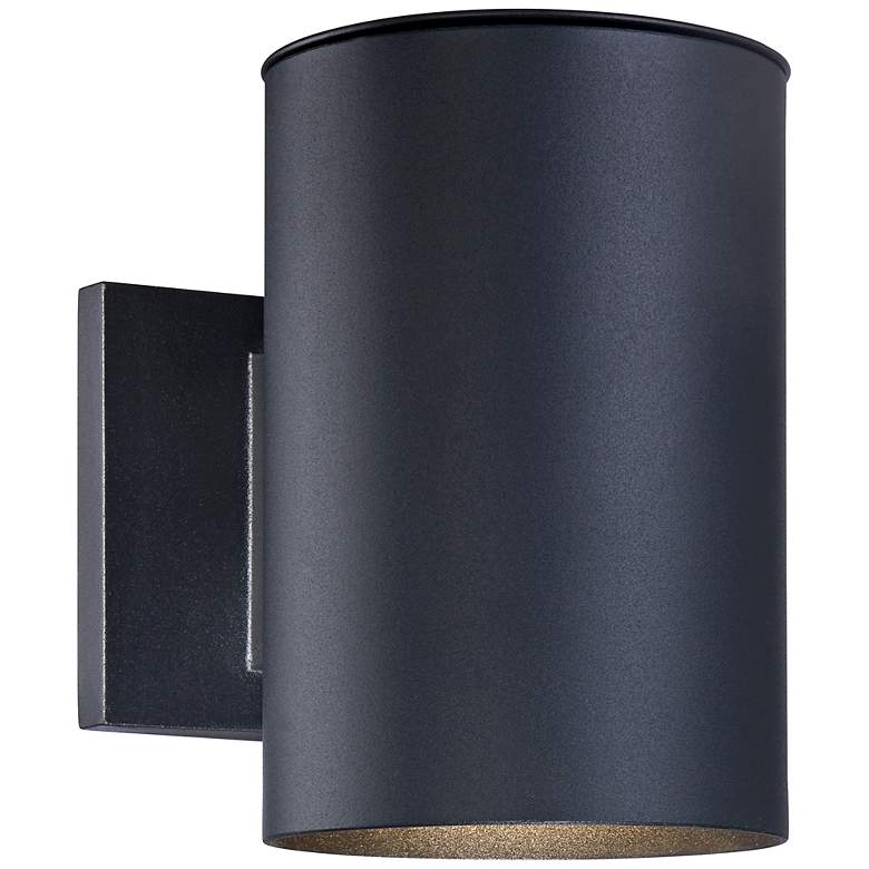 Image 2 Possini Euro Matthis 7 1/2 inch High Modern Black LED Downlight Wall Light