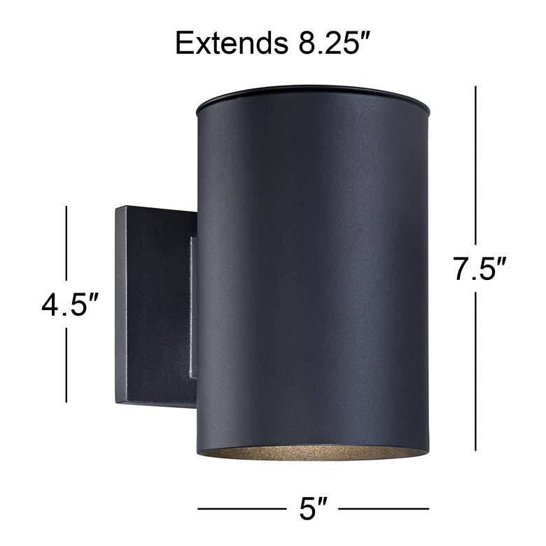 Image 7 Possini Euro Matthis 7 1/2" High Modern Black LED Downlight Wall Light more views
