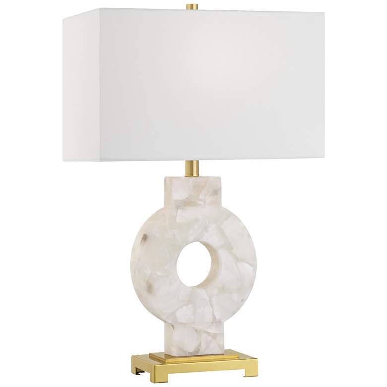 Image 3 Possini Euro Mavi 25 1/2" Modern Alabaster Marble Stone Table Lamp