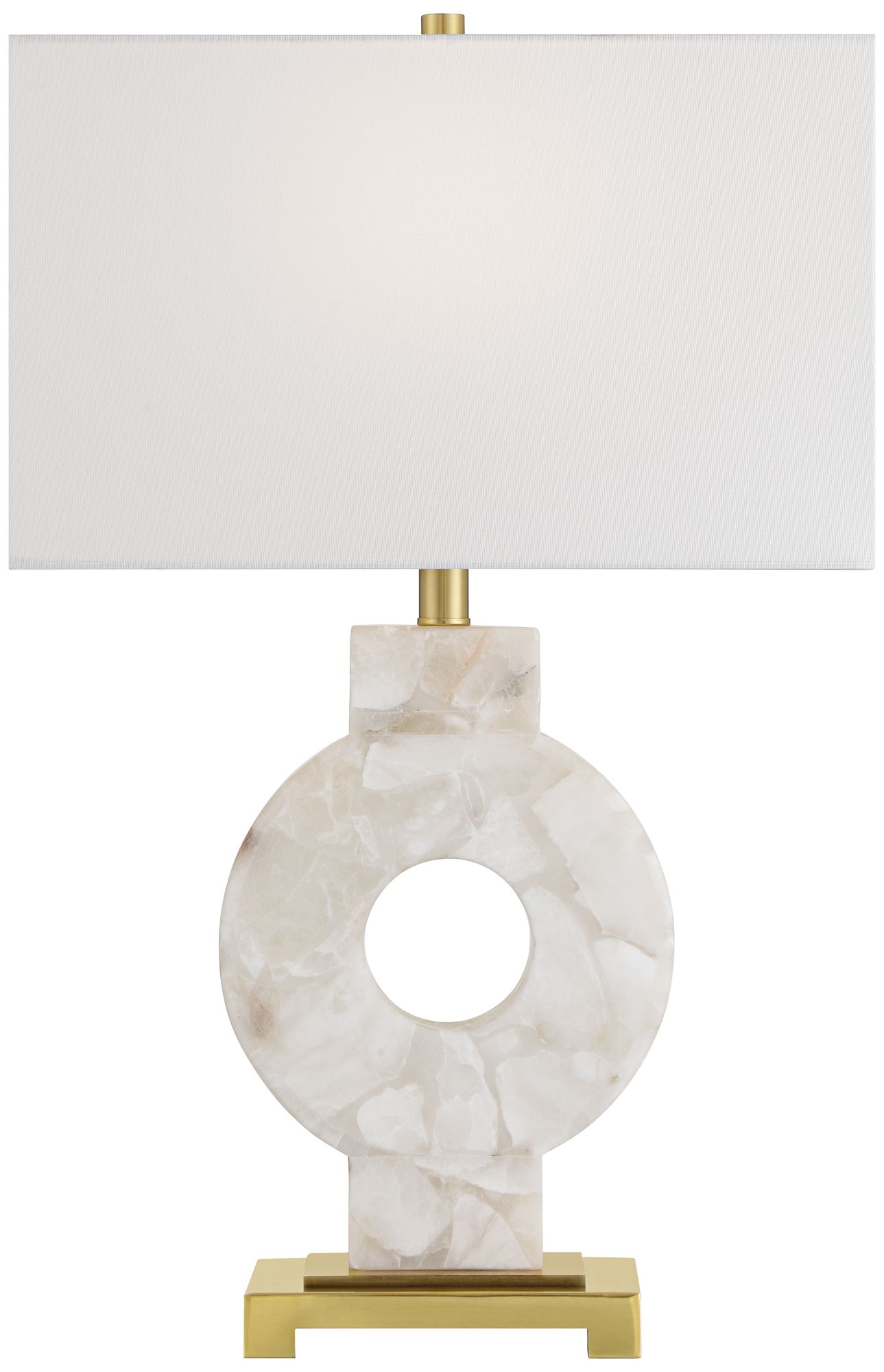 Possini Euro Mavi 25 1/2" Modern Alabaster Marble Stone Table Lamp in scene