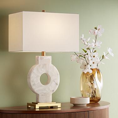 Possini Euro Mavi 25 1/2" Modern Alabaster Marble Stone Table Lamp