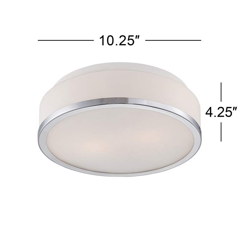 Image 6 Possini Euro Mavis 10 1/4 inch Wide Opal Glass Ceiling Light more views