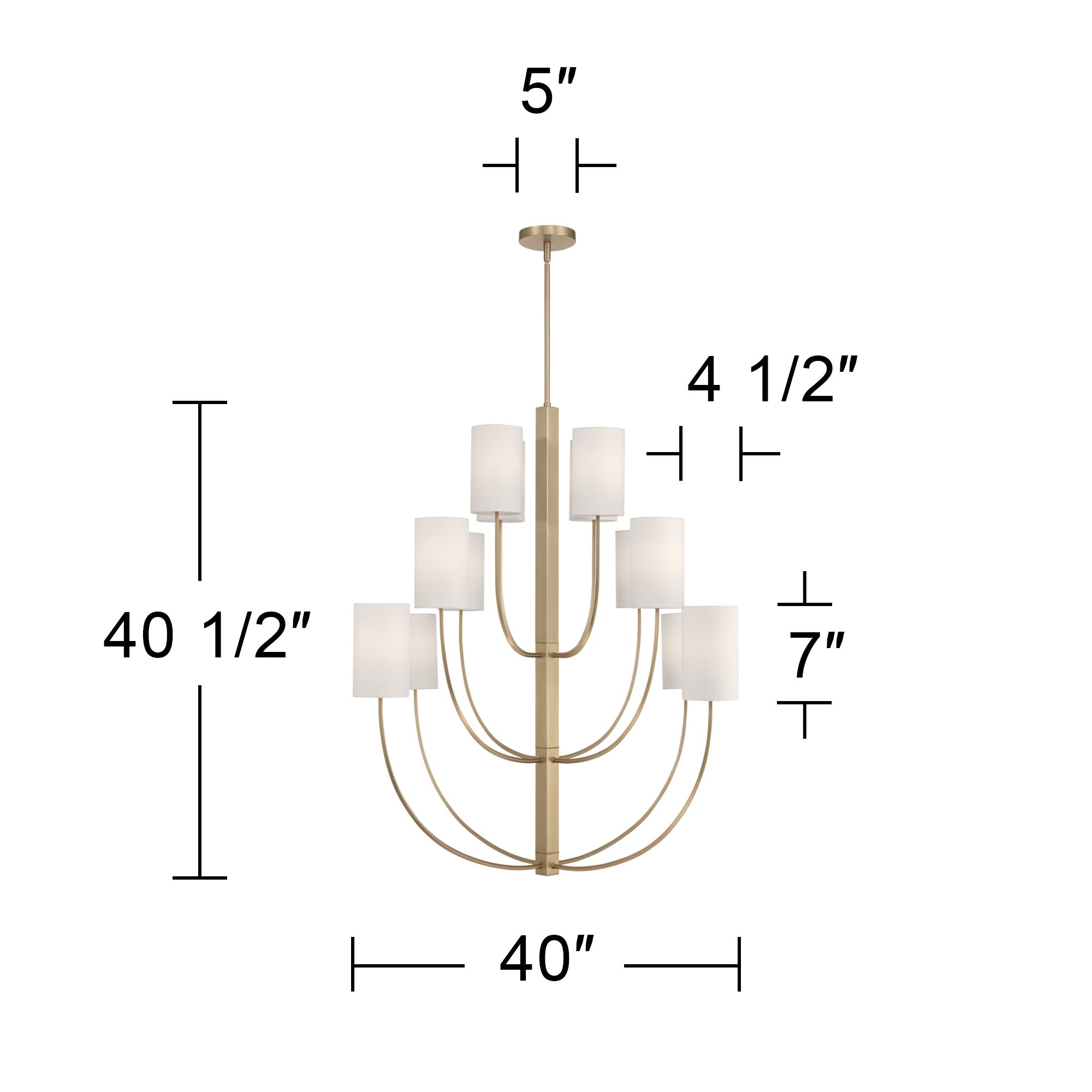Possini Euro Maxine 40 1/4" Wide Matte Brass 12 Light Large Chandelier in scene