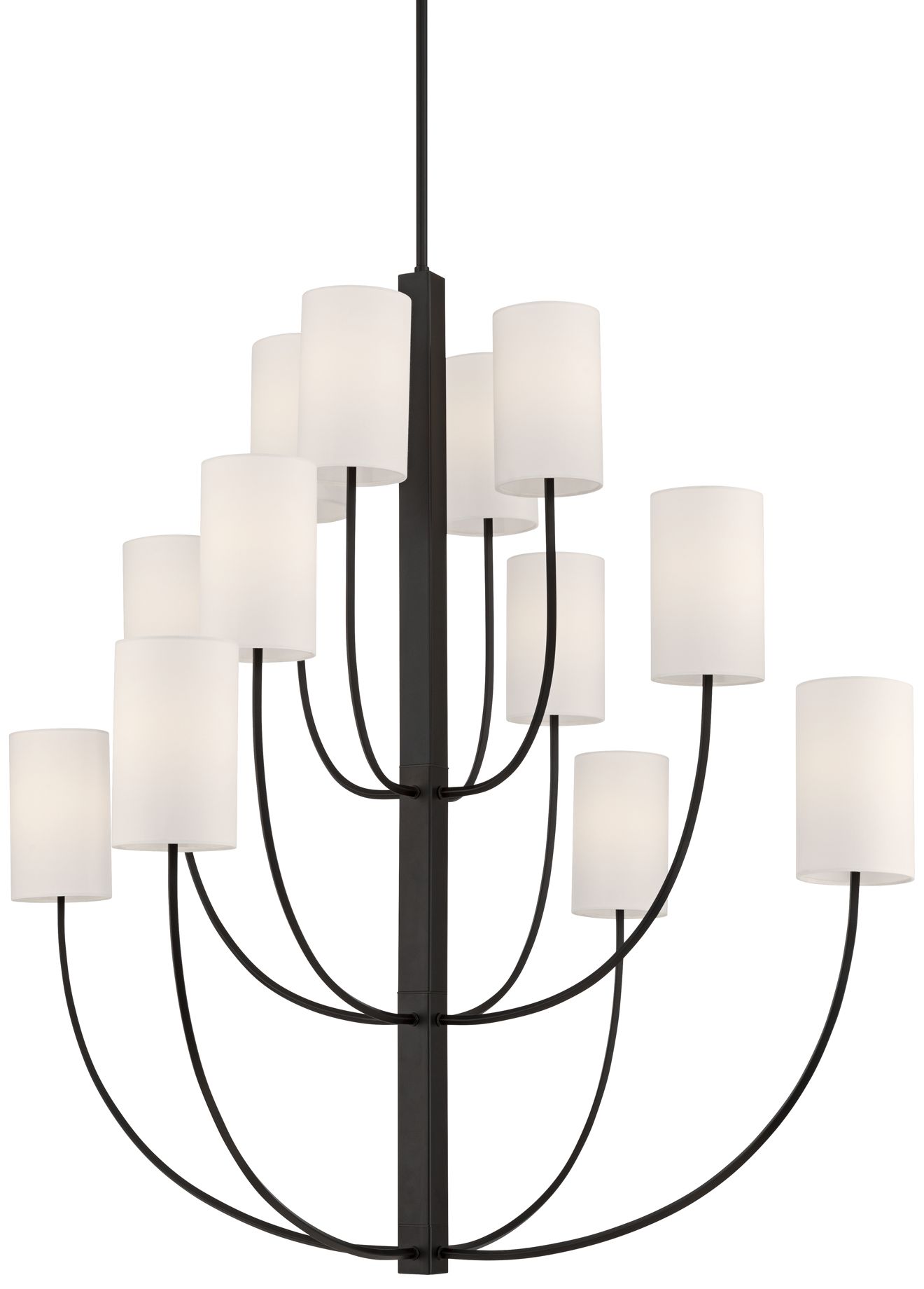 Image 2 Possini Euro Maxine 40" Wide Matte Black 12 Light Large Chandelier