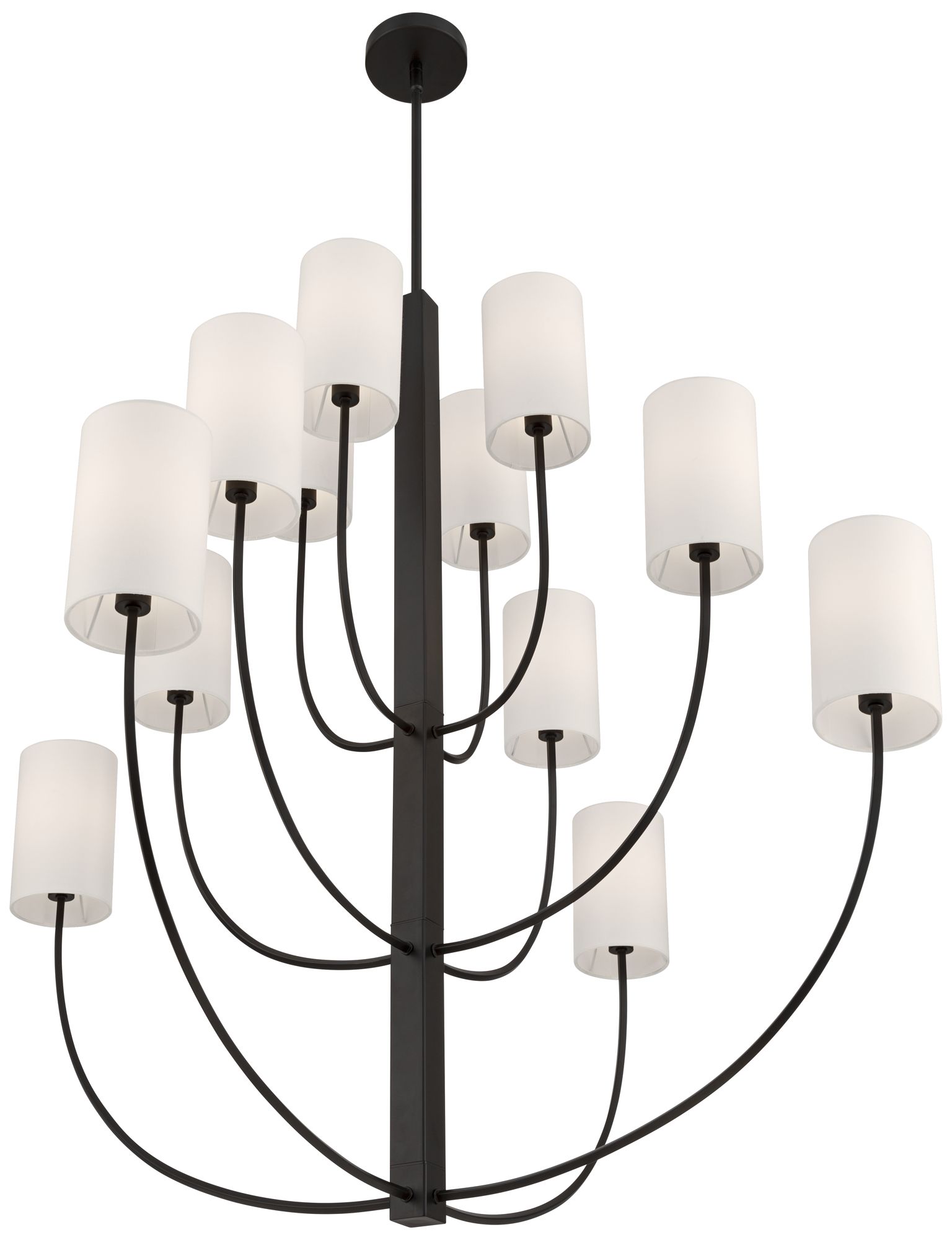 Possini Euro Maxine 40" Wide Matte Black 12 Light Large Chandelier