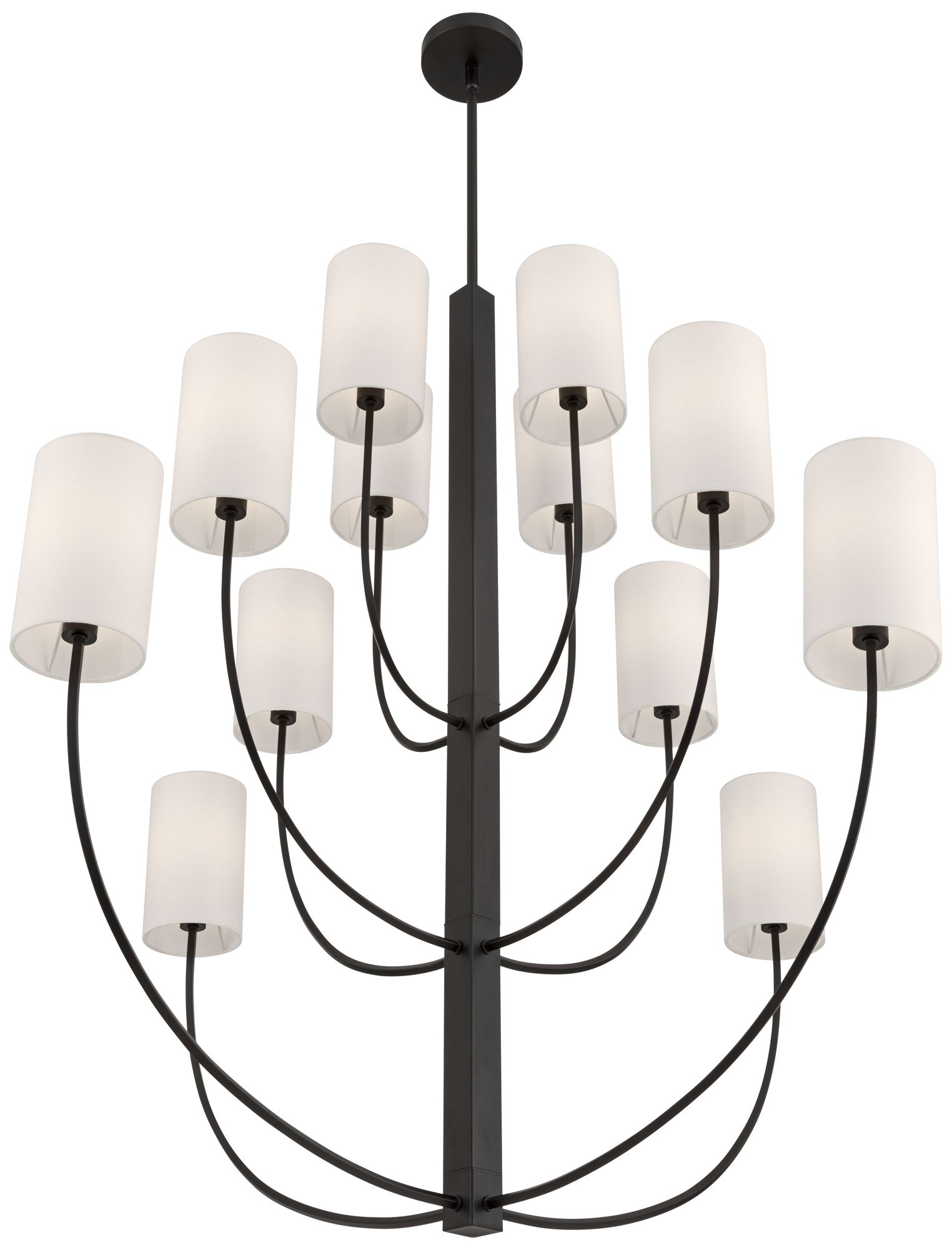 Possini Euro Maxine 40" Wide Matte Black 12 Light Large Chandelier