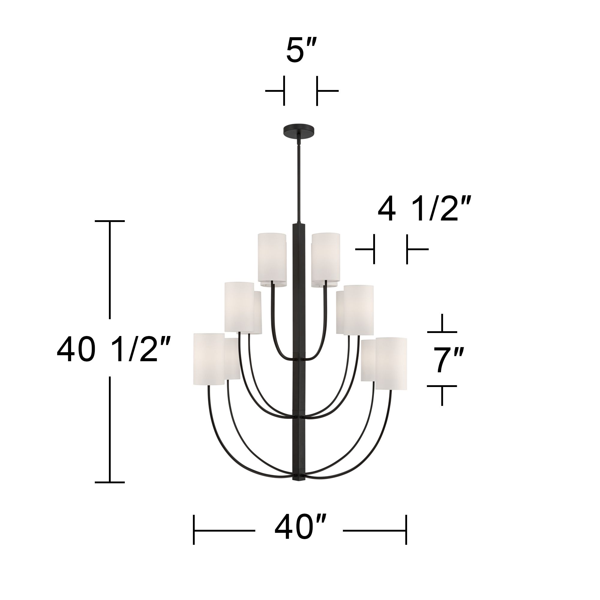 Possini Euro Maxine 40" Wide Matte Black 12 Light Large Chandelier