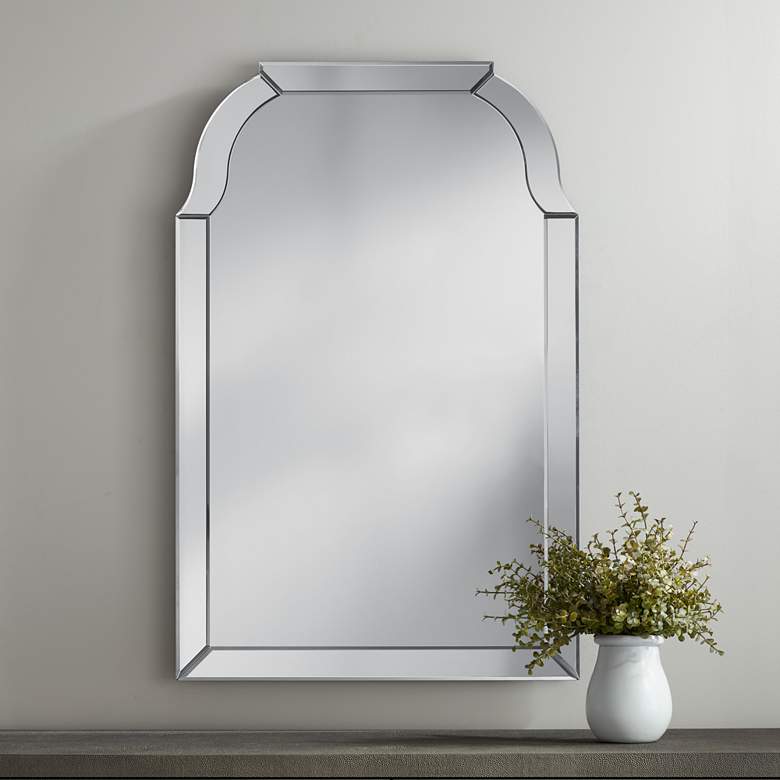 Image 1 Possini Euro Mayden 23 1/2" x 36" Arch Top Wall Mirror