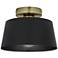 Possini Euro McCovey 9 3/4" Wide Modern Black and Brass Ceiling Light