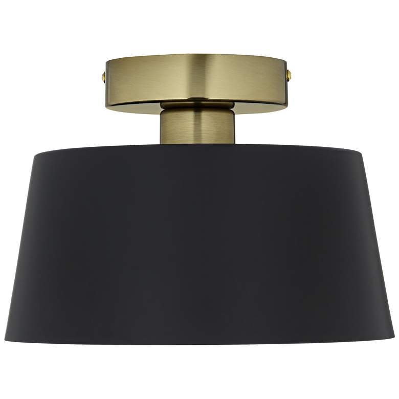 Image 4 Possini Euro McCovey 9 3/4" Wide Modern Black and Brass Ceiling Light more views
