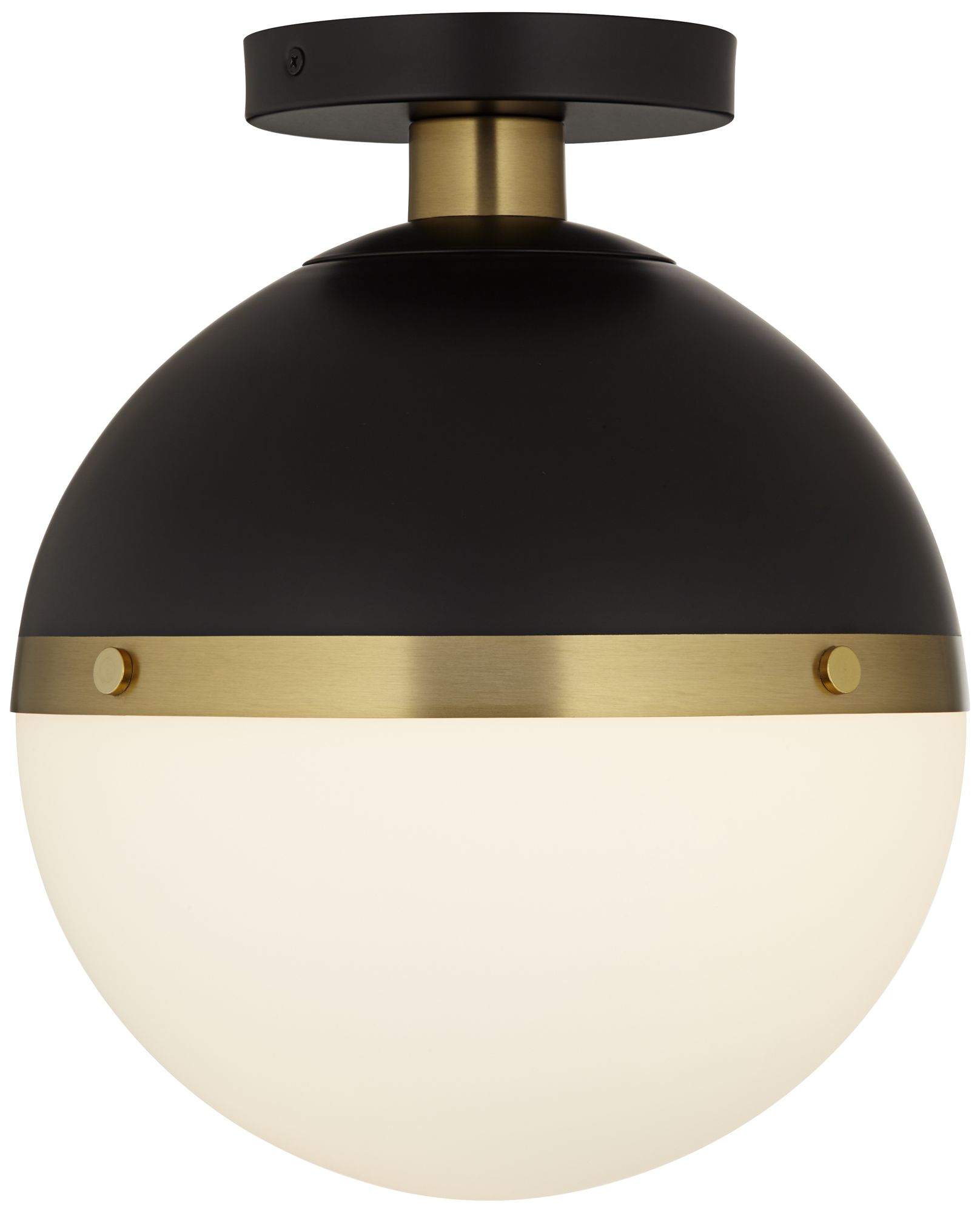 Image 5 Possini Euro McGraw 10 1/4" Antique Brass White Globe Ceiling Light more views