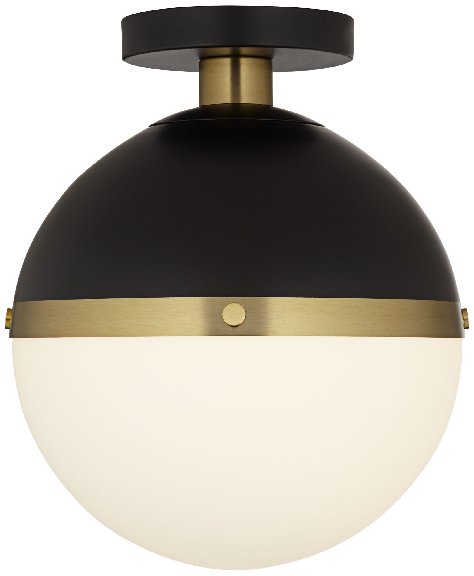 Image 6 Possini Euro McGraw 10 1/4" Antique Brass White Globe Ceiling Light more views