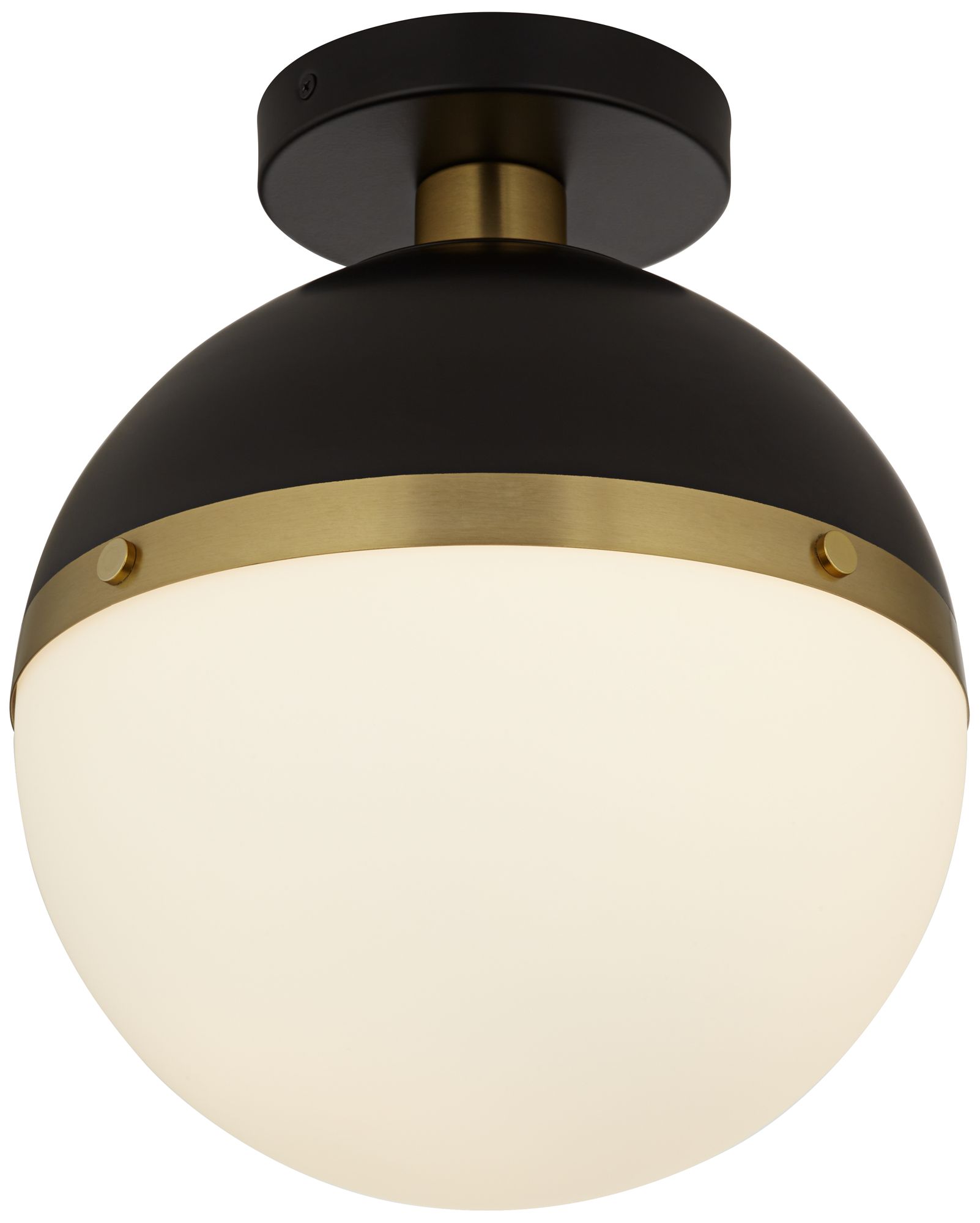 Image 7 Possini Euro McGraw 10 1/4" Antique Brass White Globe Ceiling Light more views