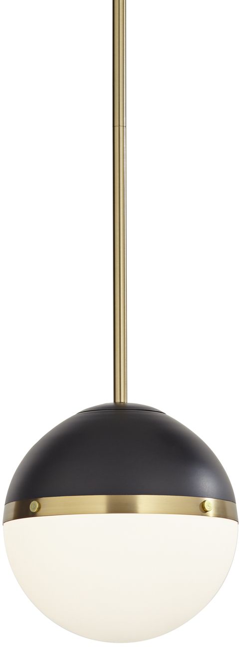 Image 2 Possini Euro McGraw 10 1/4" Wide Antique Brass and Black Mini Pendant