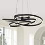 2_Possini Euro McKenna 26 1/2" Sand Black Modern LED Rings Pendant Light