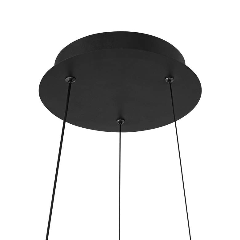 Image 5 Possini Euro McKenna 26 1/2" Sand Black Modern LED Rings Pendant Light more views
