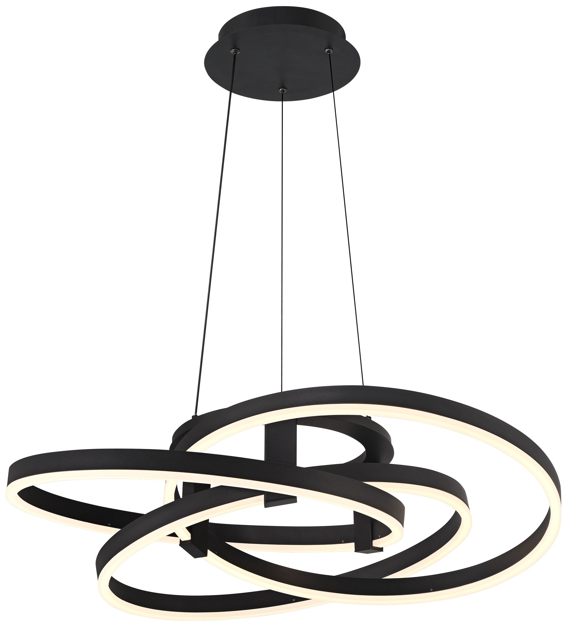 Watch A Video About the McKenna Sanded Black LED Rings Pendant Light