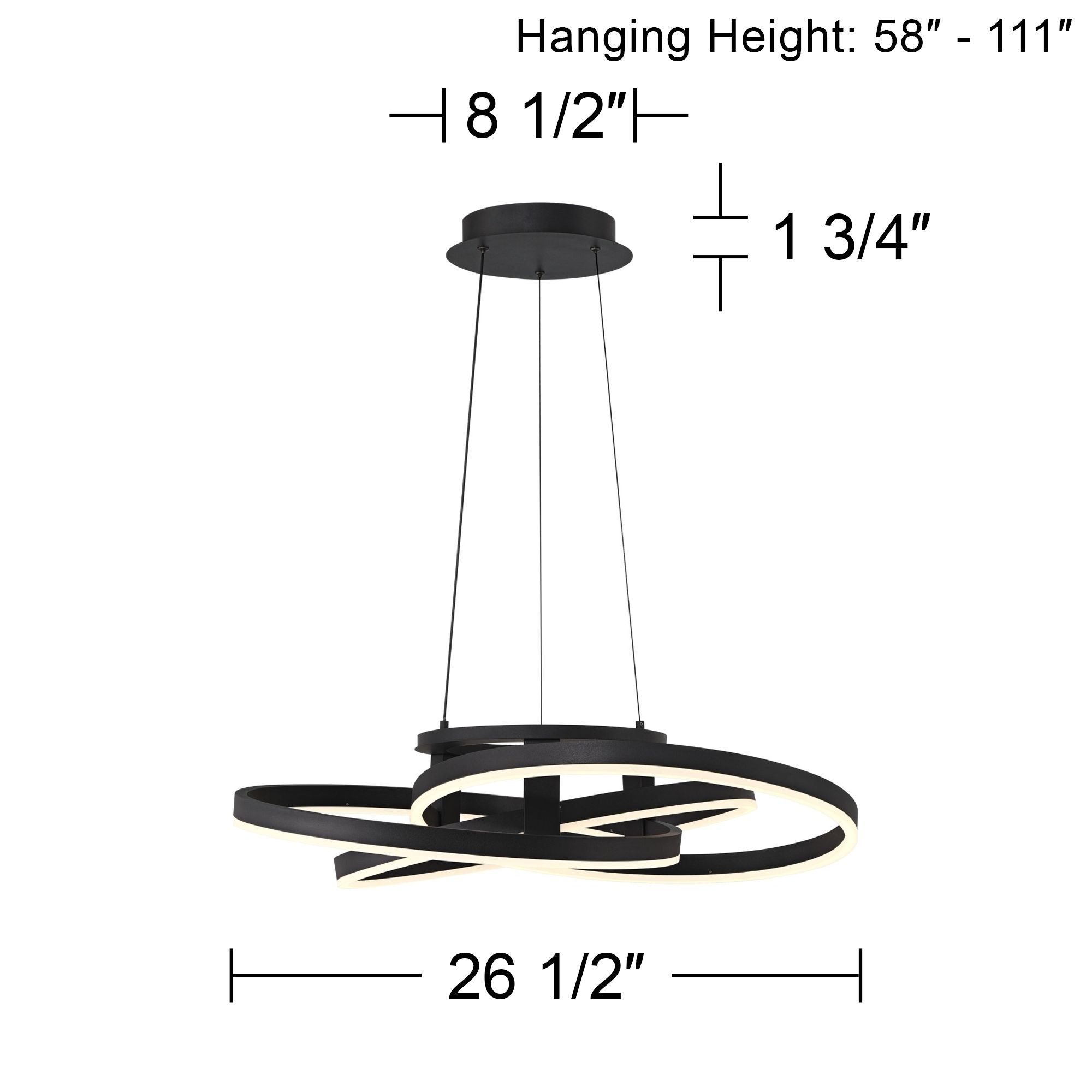 Watch A Video About the McKenna Sanded Black LED Rings Pendant Light
