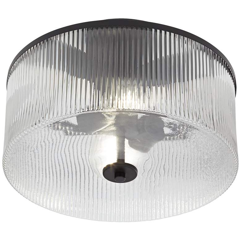 Image 6 Possini Euro McKenzie 14" Wide Black 2-Light Ceiling Light more views