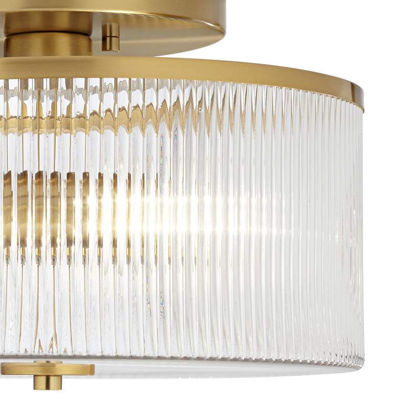 Image 3 Possini Euro McKenzie 14"W Warm Brass 2-Light Ceiling Light more views