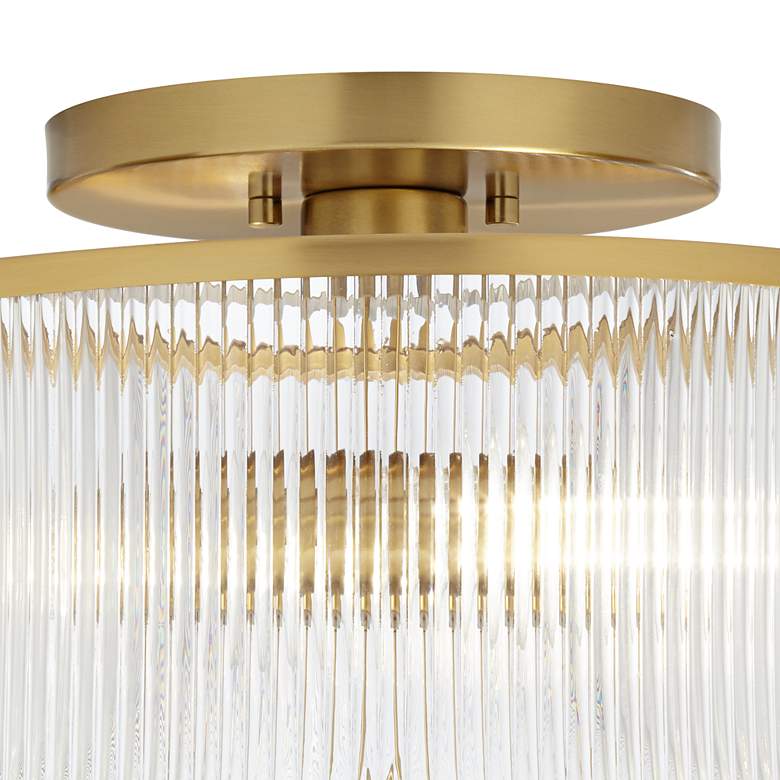Image 4 Possini Euro McKenzie 14"W Warm Brass 2-Light Ceiling Light more views