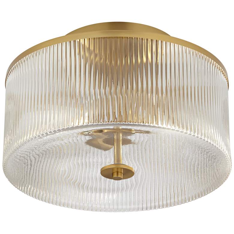 Image 6 Possini Euro McKenzie 14"W Warm Brass 2-Light Ceiling Light more views