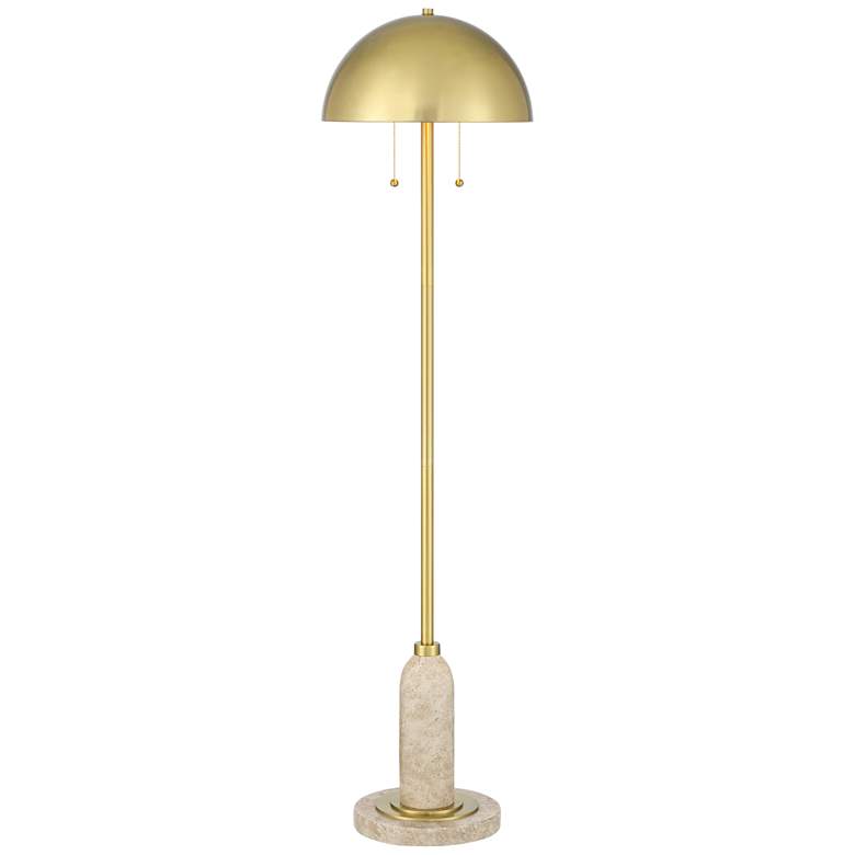 Image 2 Possini Euro Medbury 61 1/2" High Brass Dome Modern Floor Lamp
