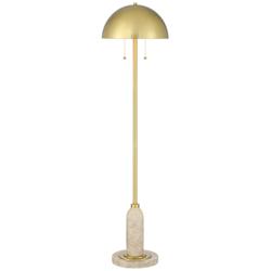Possini Euro Medbury 61 1/2" High Brass Dome Modern Floor Lamp