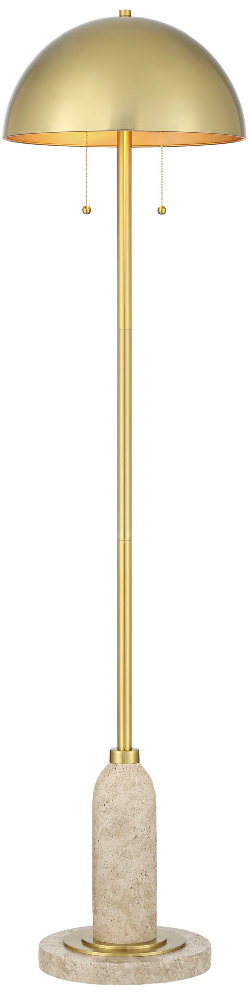 Possini Euro Medbury 61 1/2" High Brass Dome Modern Floor Lamp