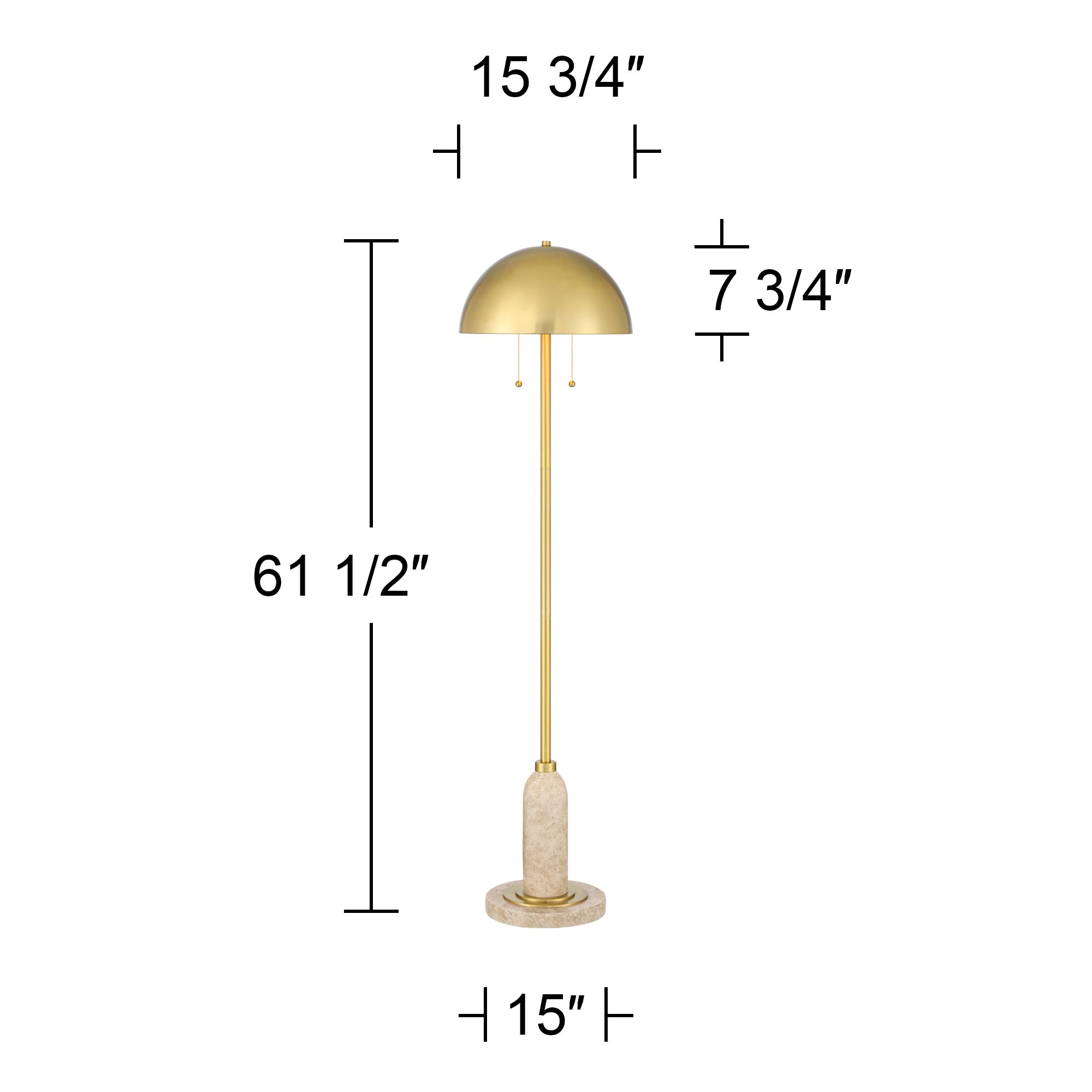 Possini Euro Medbury 61 1/2" High Brass Dome Modern Floor Lamp