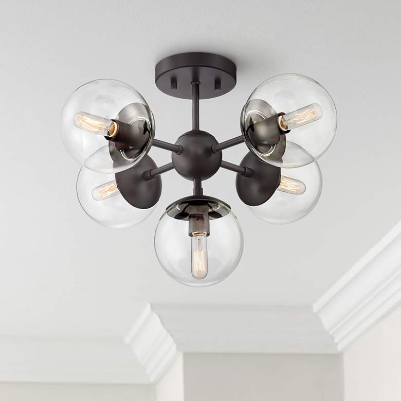 Image 1 Possini Euro Medhi 19 3/4"W 5-Light Bronze Ceiling Light