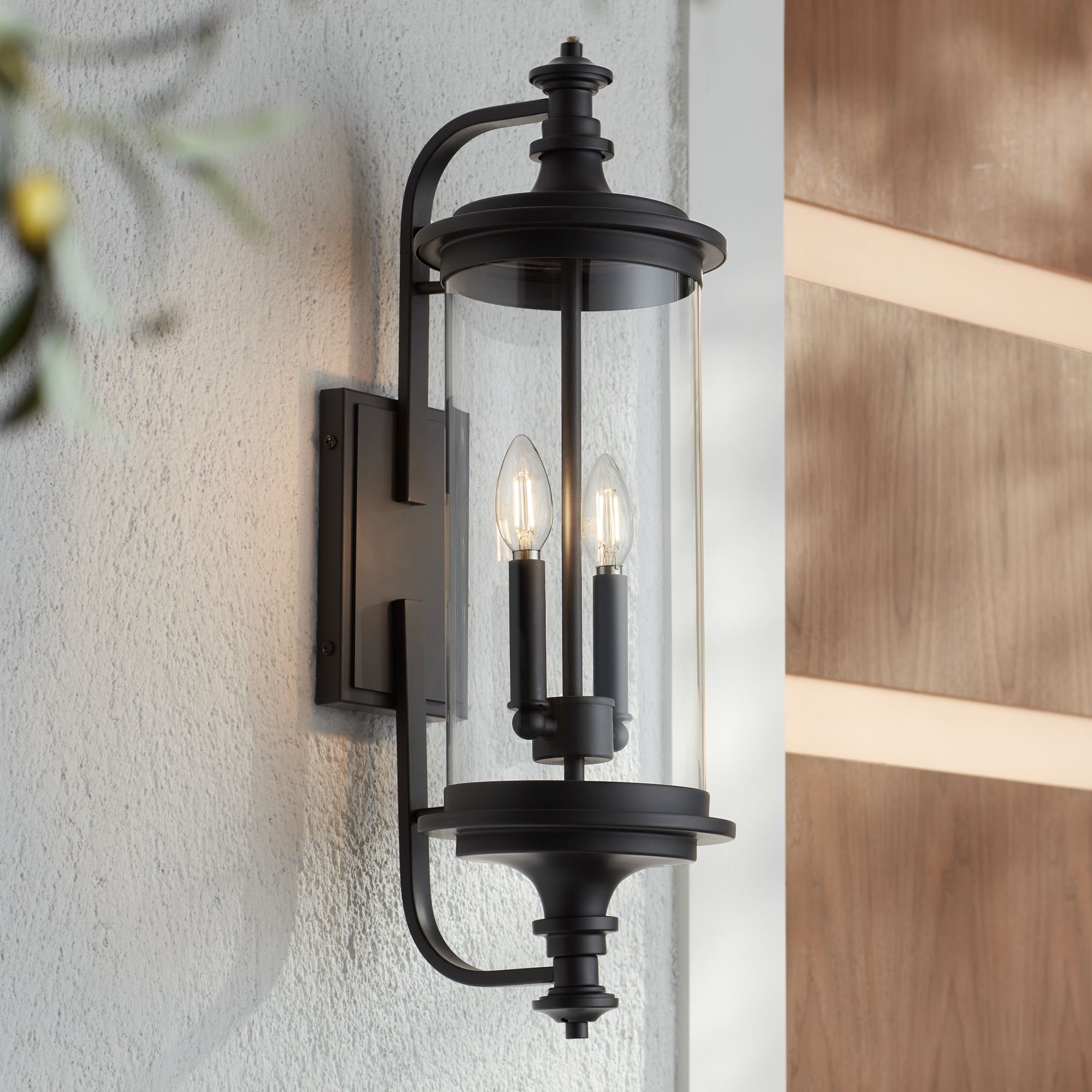 Image 7 Possini Euro Medici 24 1/2" Black 2-Light Outdoor Wall Light Set of 2 more views