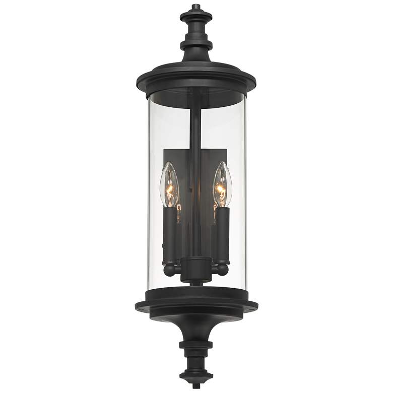 Image 4 Possini Euro Medici 24 1/2" Black and Glass 2-Light Outdoor Wall Light more views