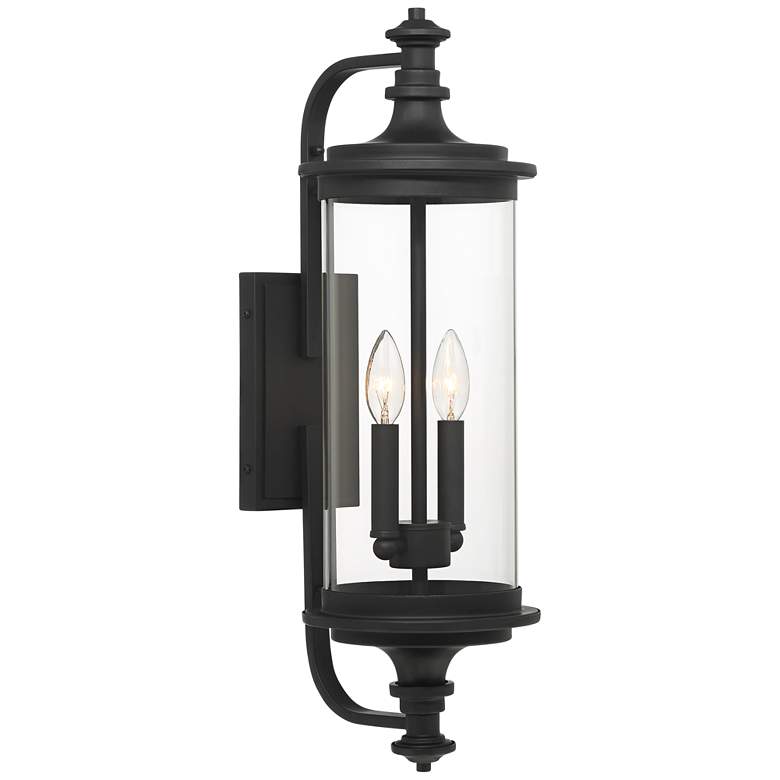 Image 5 Possini Euro Medici 24 1/2 inch Black and Glass 2-Light Outdoor Wall Light more views