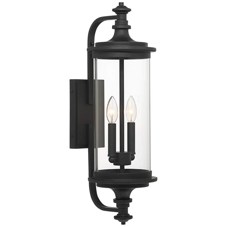 Image 5 Possini Euro Medici 24 1/2" Black and Glass 2-Light Outdoor Wall Light more views