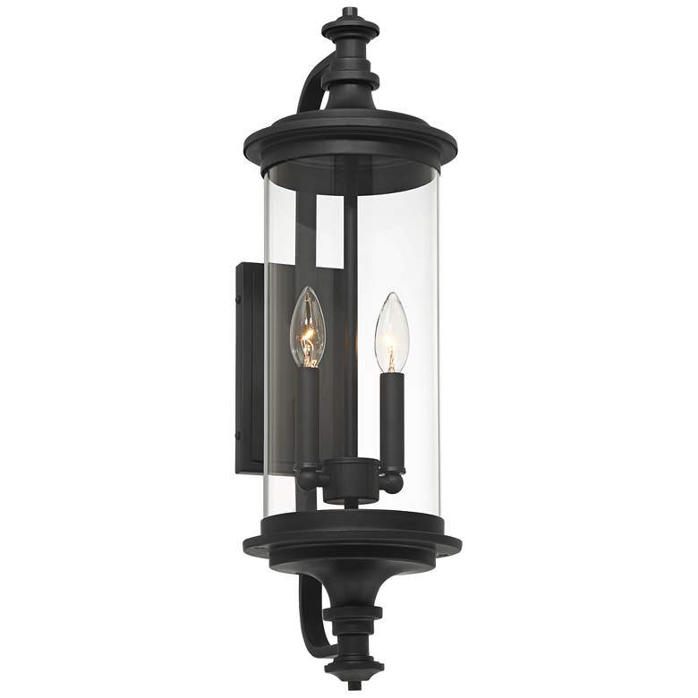 Image 6 Possini Euro Medici 24 1/2 inch Black and Glass 2-Light Outdoor Wall Light more views