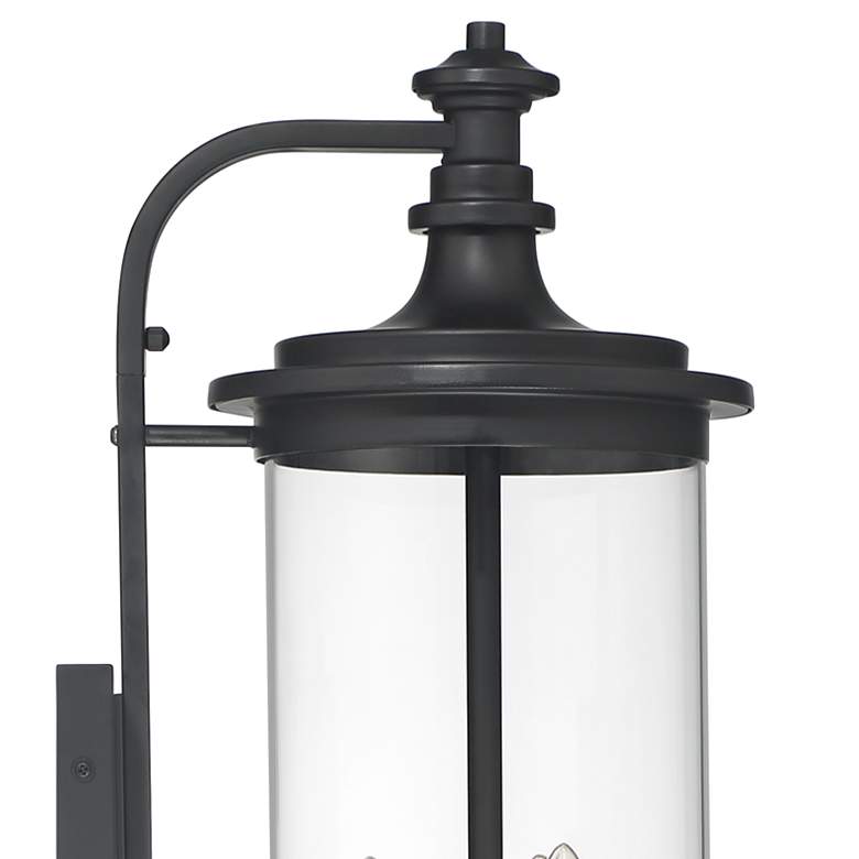 Image 4 Possini Euro Medici 28 inch Black Clear Glass 3-Light Outdoor Wall Light more views