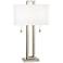 Possini Euro Megan 30" Brushed Nickel Table Lamp with Dimmer